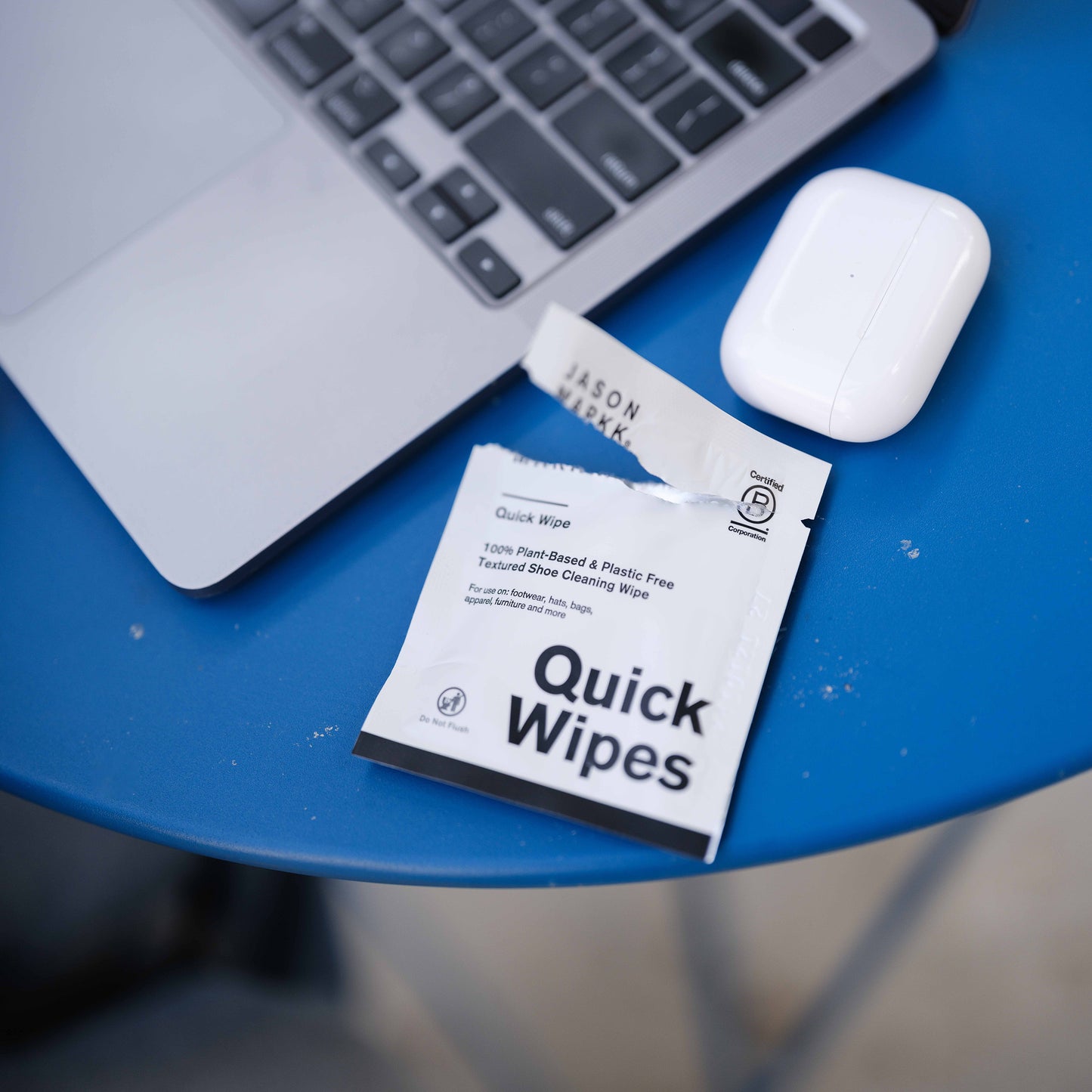 Open packaging of Jason Markk Quick WIpe