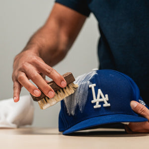 Jason Markk Delicates Brush Cleaning a Dodger New Era Hat