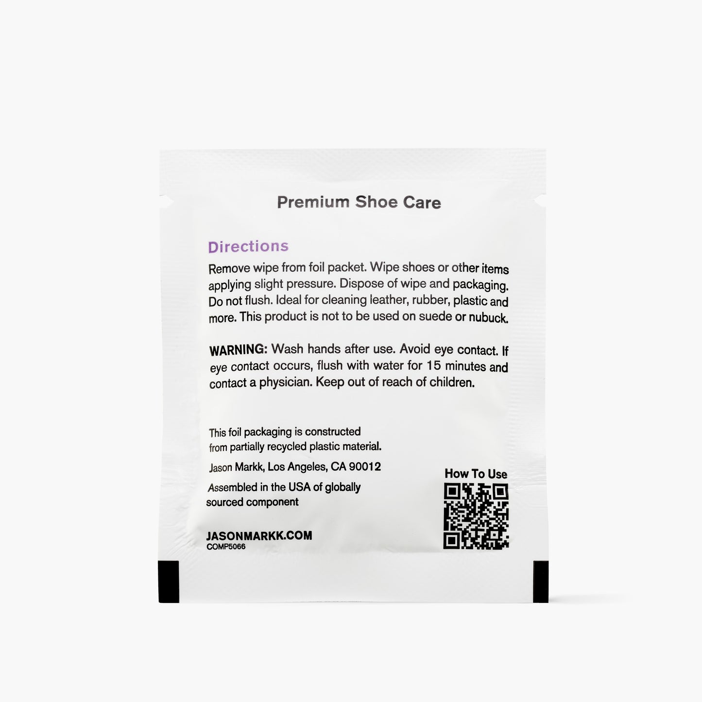 Jason Markk Quick Wipes (30 Pack) - Individual Wipe Out of Box Back