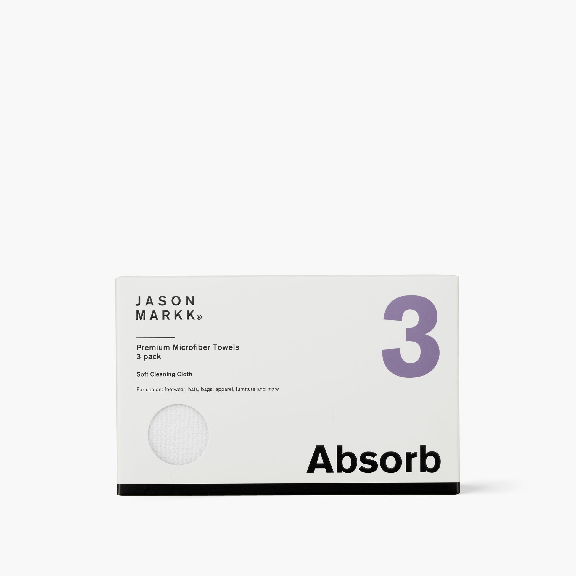 Jason Markk Premium Microfiber Towel (3 pack) - Front Packaging