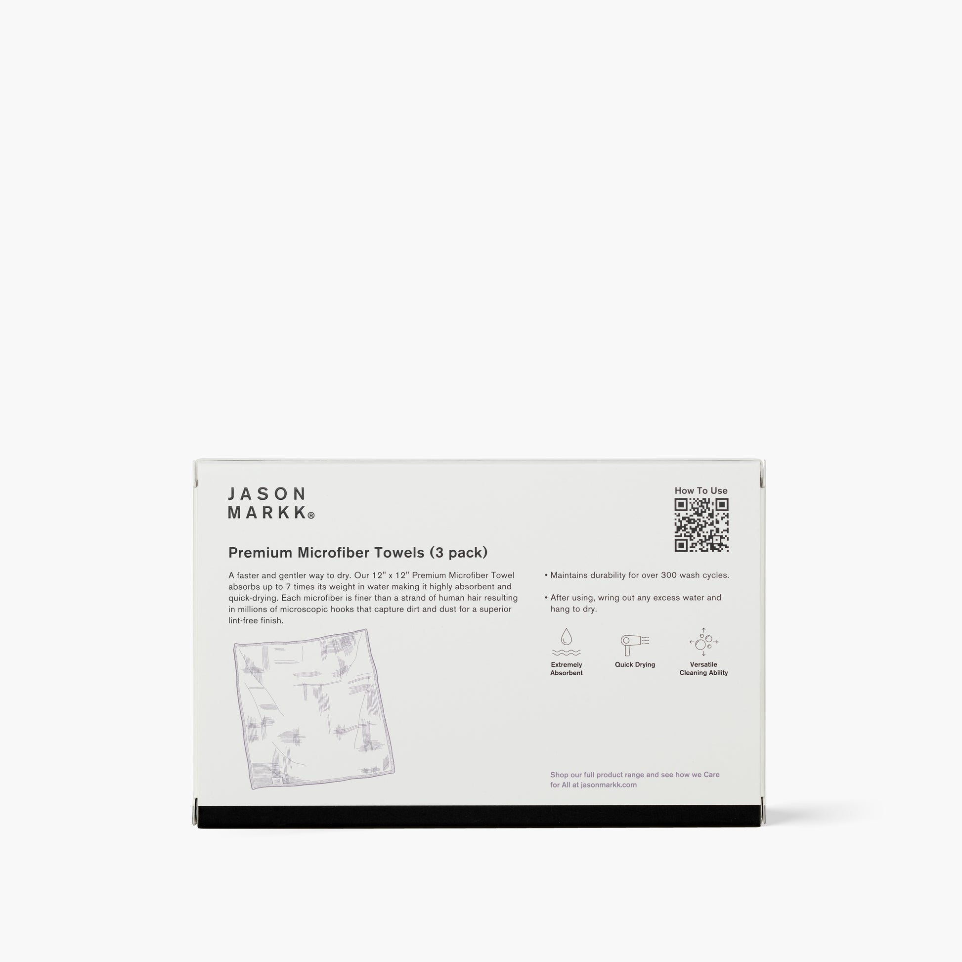 Jason Markk Premium Microfiber Towel (3 pack) - Back Packaging