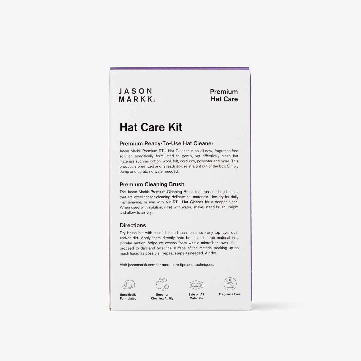 Jason Markk Hat Care Kit - Back Packaging