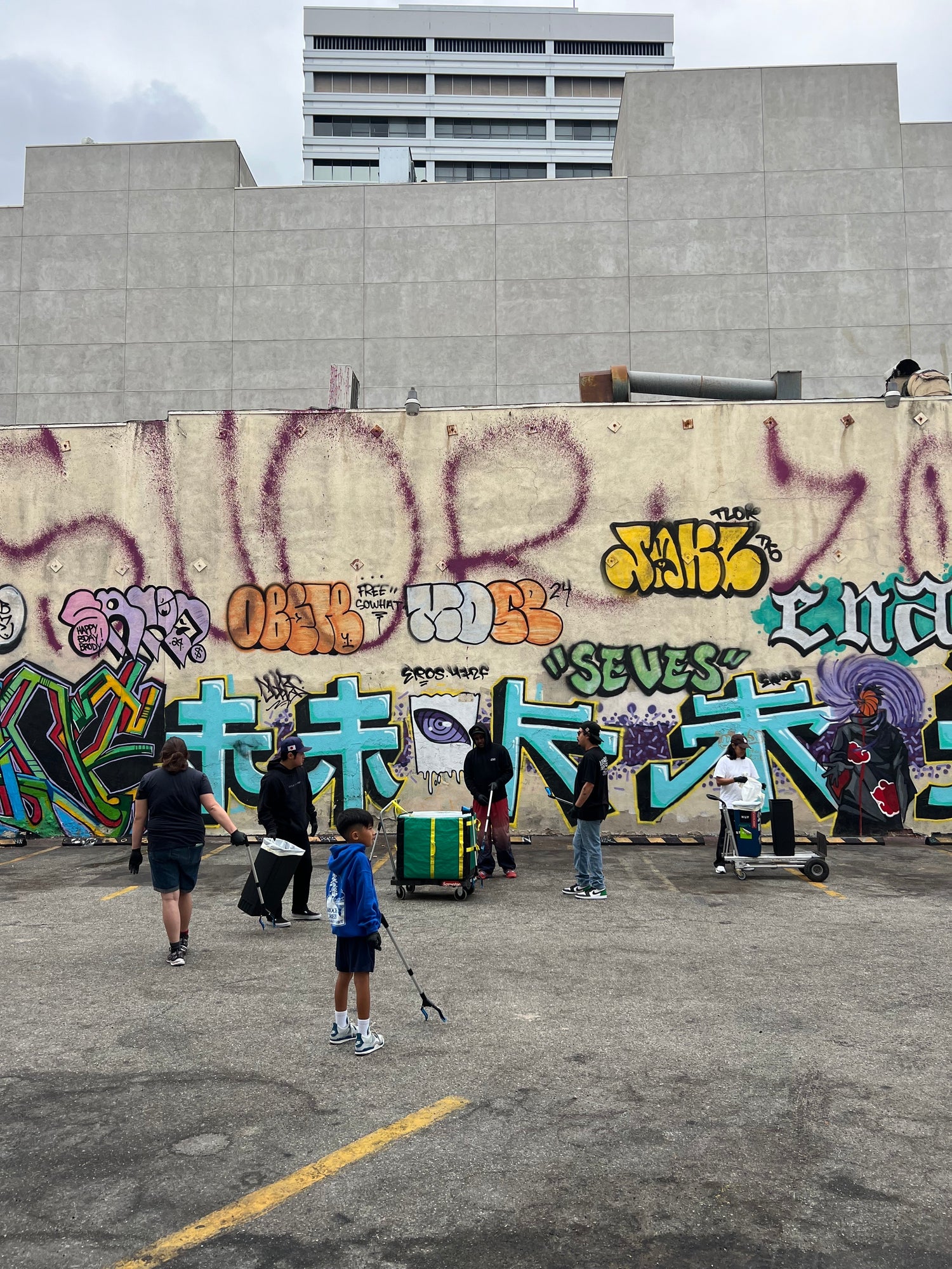 Image of volunteers cleaning at one of our Little Tokyo Cleaning Events