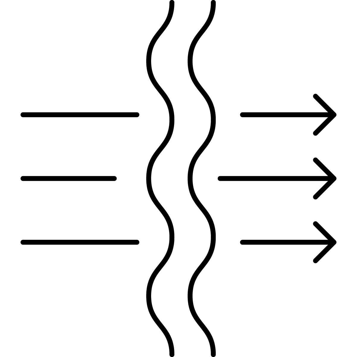 Icon showing that this product forms a breathable barrier for your wearables, while still acting as a repellent for liquids and stains.