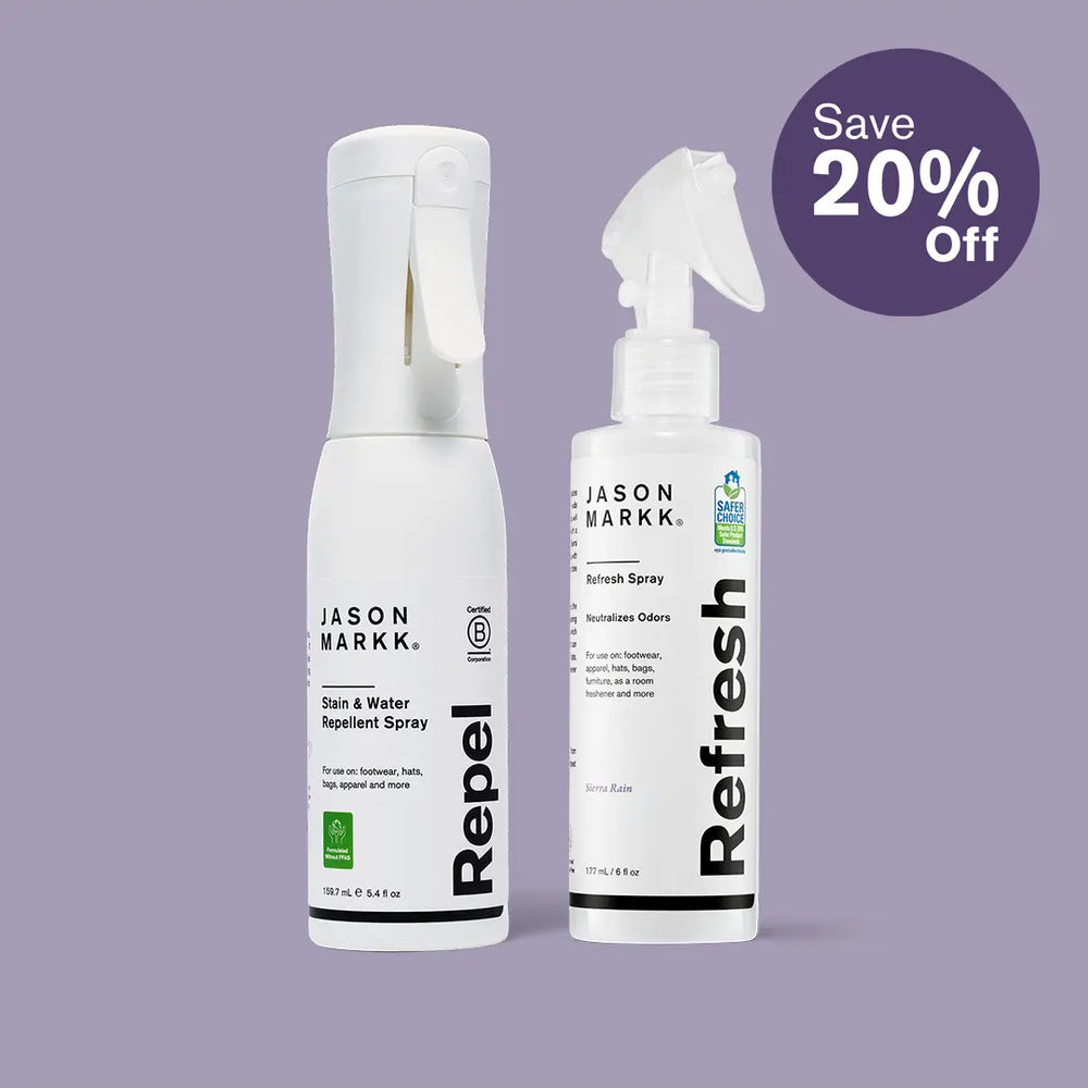 Image of Repel and Refresh Bottles on a purple background with an icon about saving 20% off.