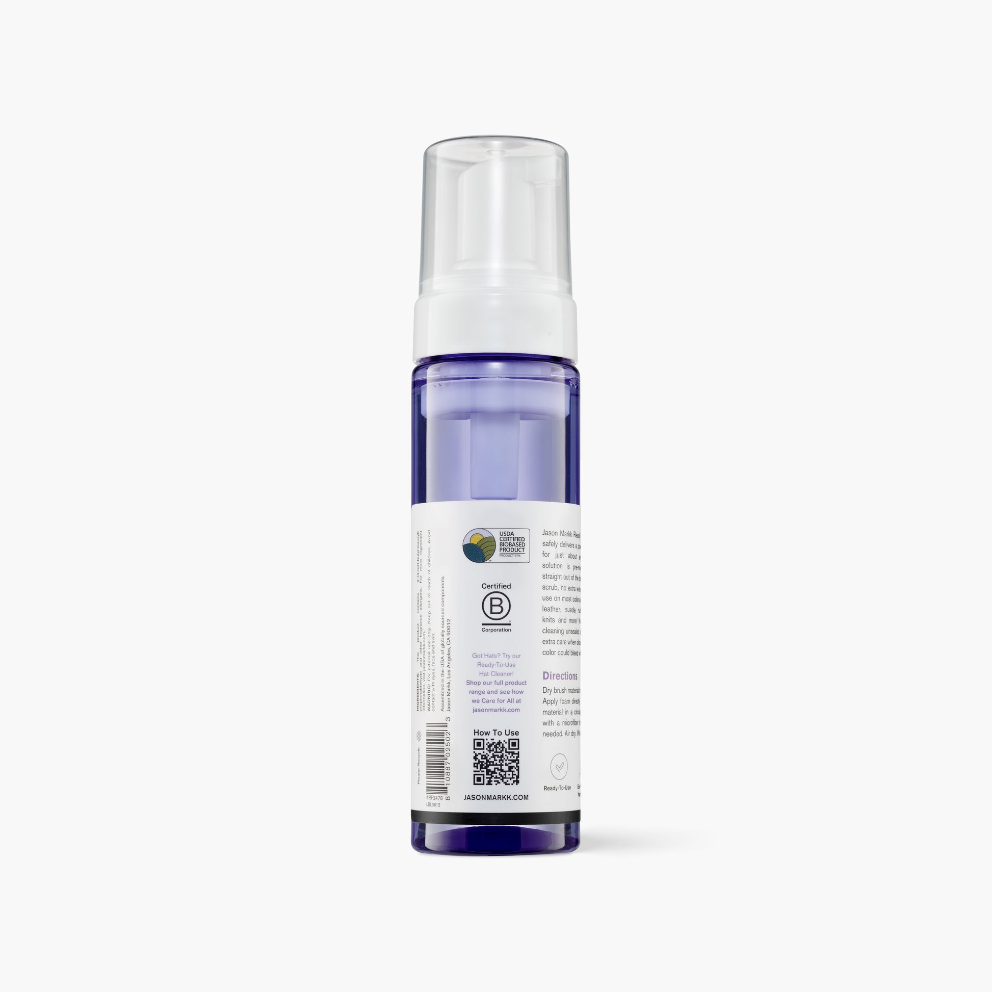 Jason Markk 7oz Ready-To-Use Foam Cleaner - Back Labeling