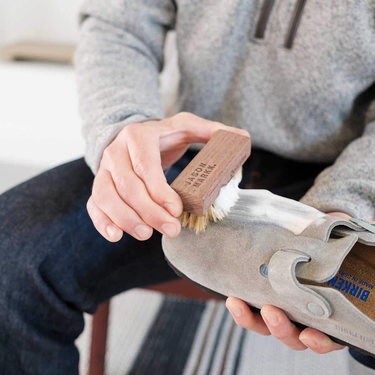 Suede Brush Remove Oil Stain From Suede Jason Markk Premium Shoe